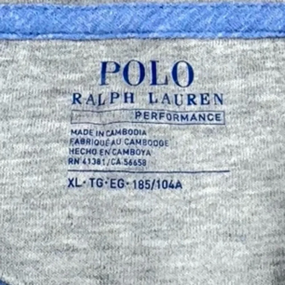 POLO RALPH LAUREN Performance 1/4 Zip Pullover Mens XL Blue Heathered Boxy